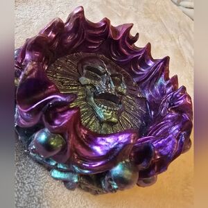 Decorative Purple Skull Resin Bowl - Home Art Accent Ashtray
